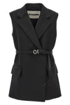 double-breasted wool vest