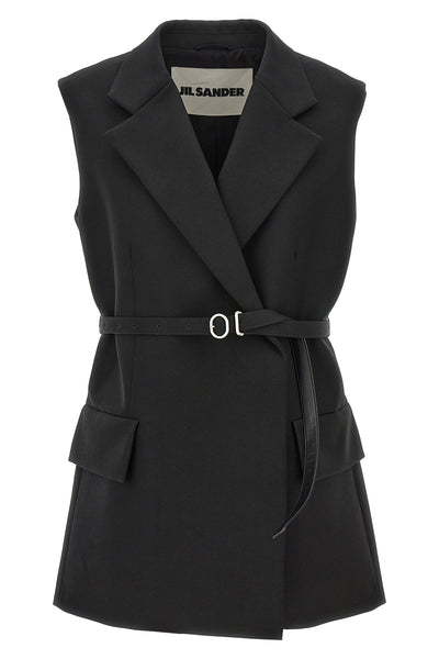 double-breasted wool vest