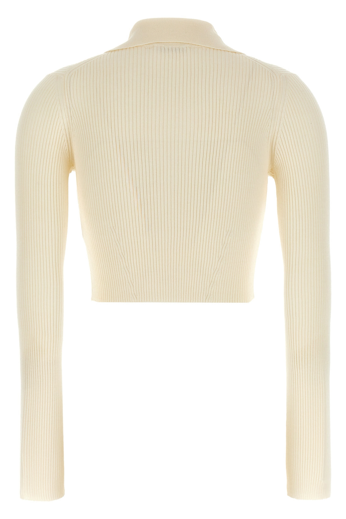JIL SANDER 32 ribbed stretch wool and viscose blend cardigan
