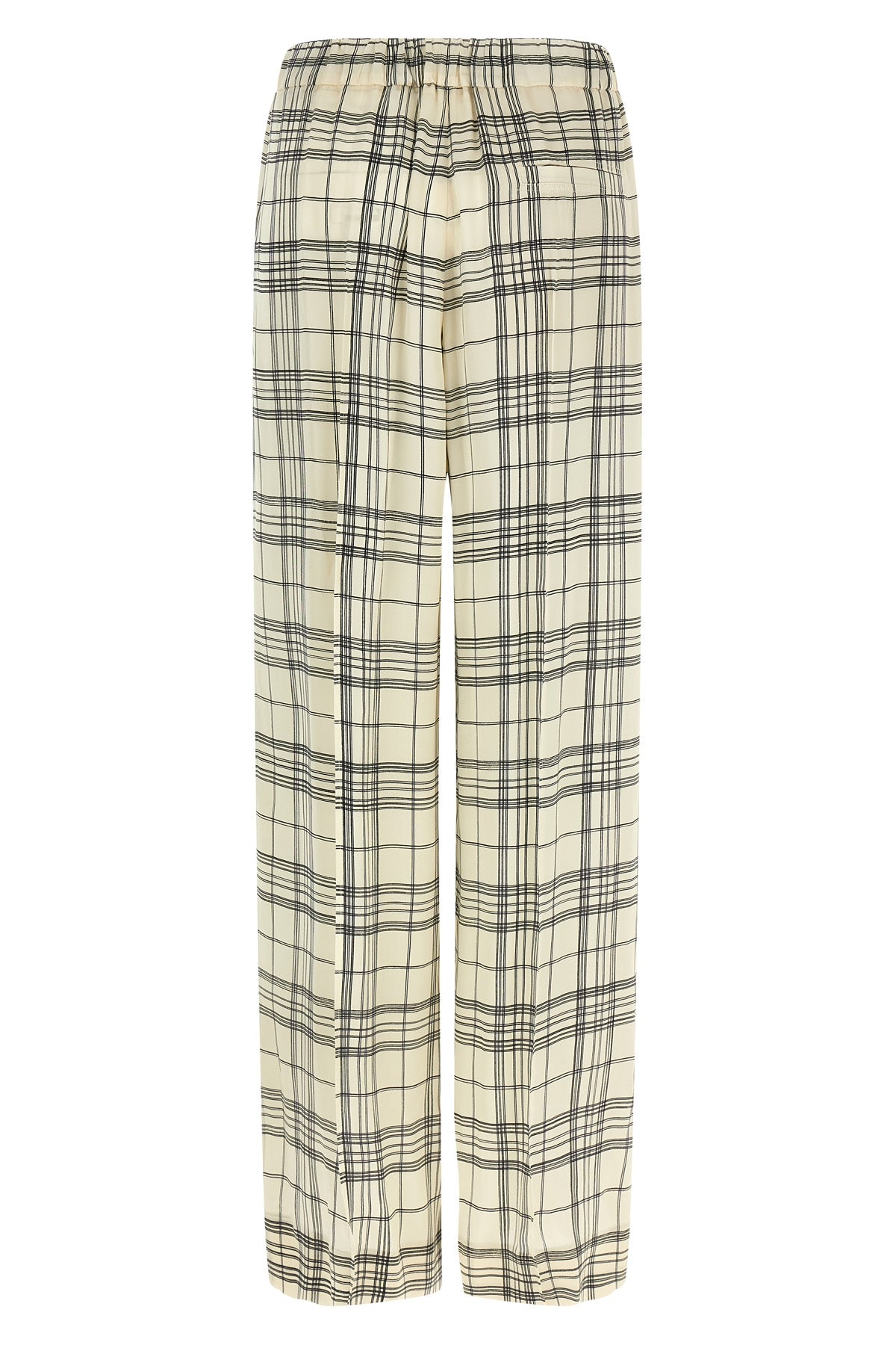 check patterned fluid viscose trousers