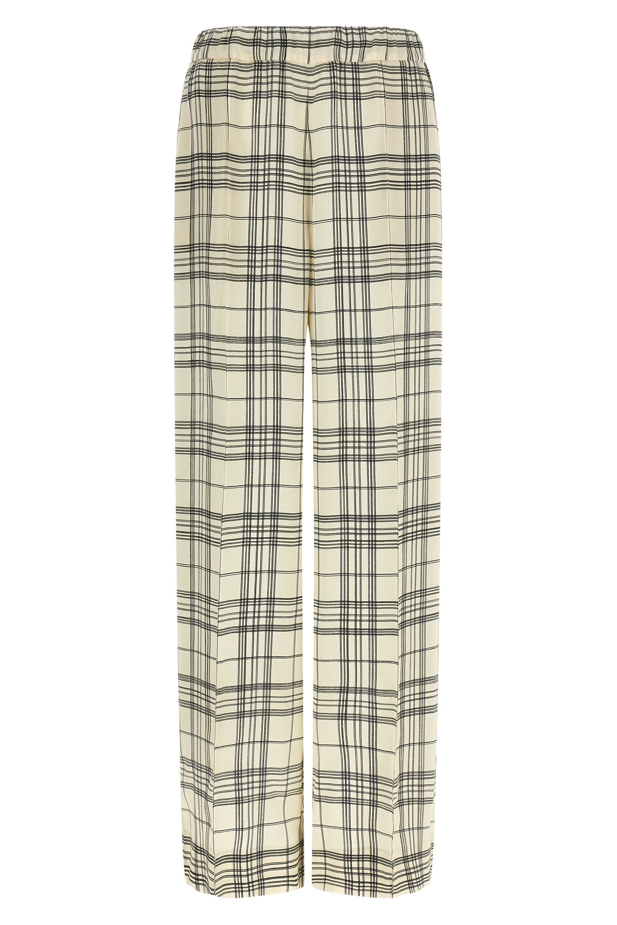 check patterned fluid viscose trousers