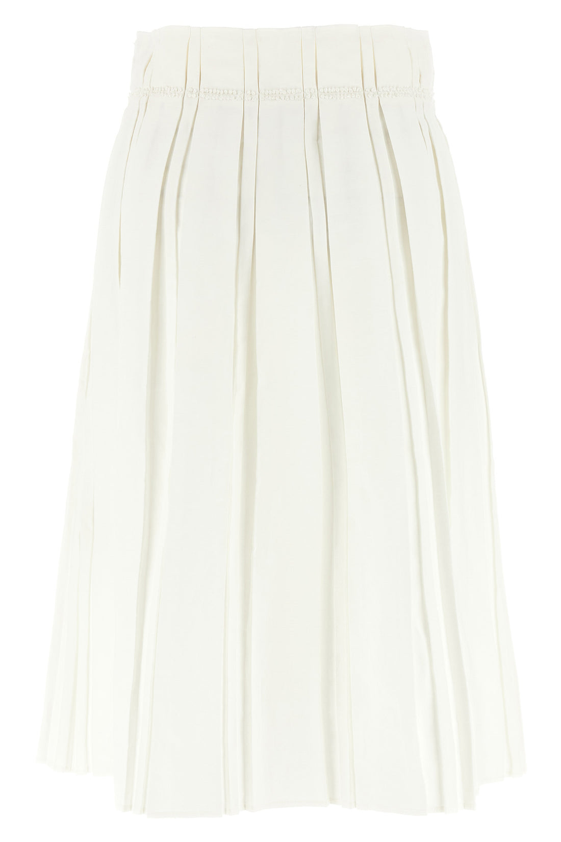 JIL SANDER 32 pleated linen midi skirt