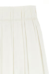 pleated linen midi skirt