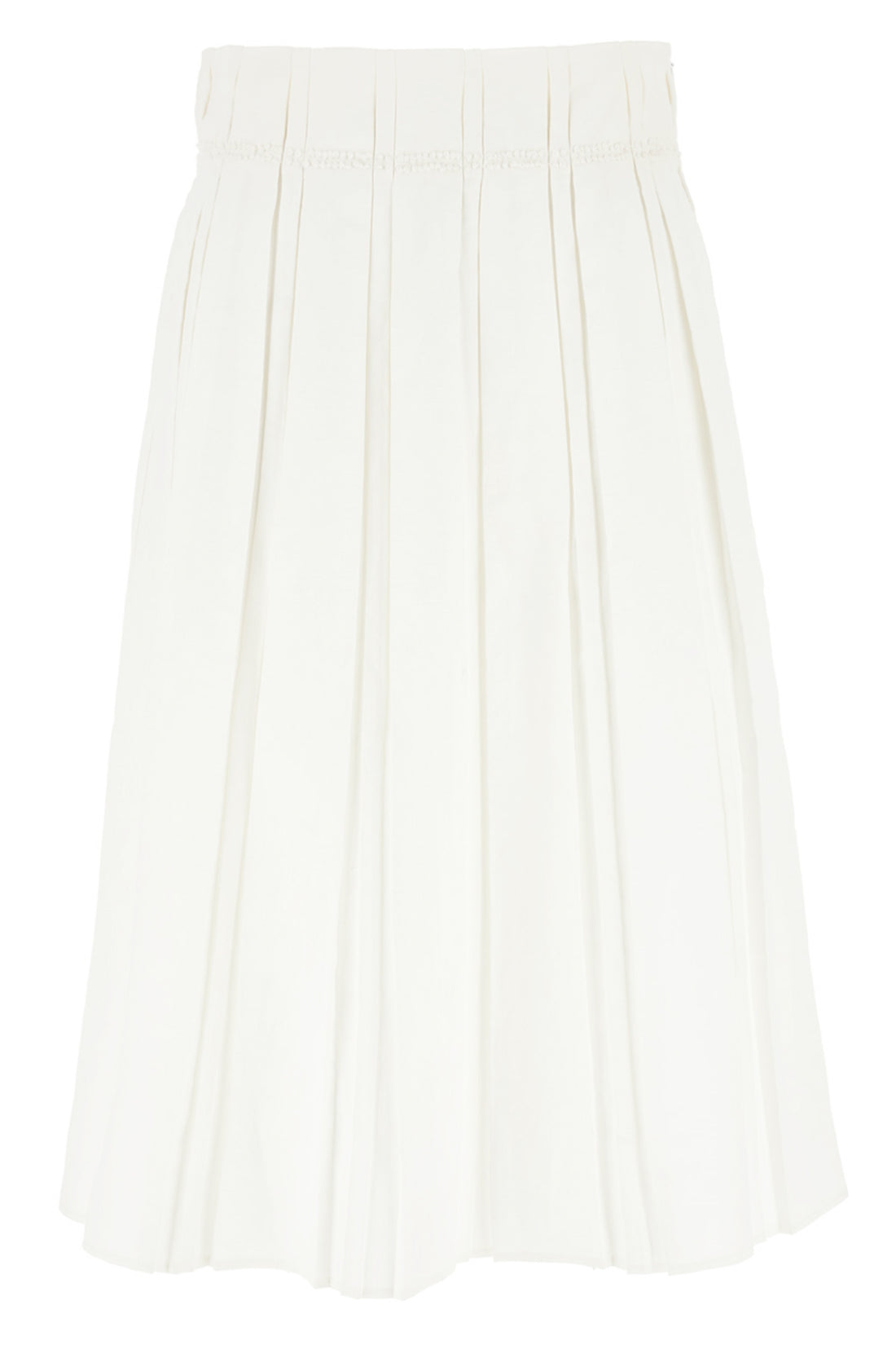 JIL SANDER 32 pleated linen midi skirt