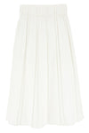 pleated linen midi skirt