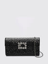 grey satin clutch with jewel buckle and crystals