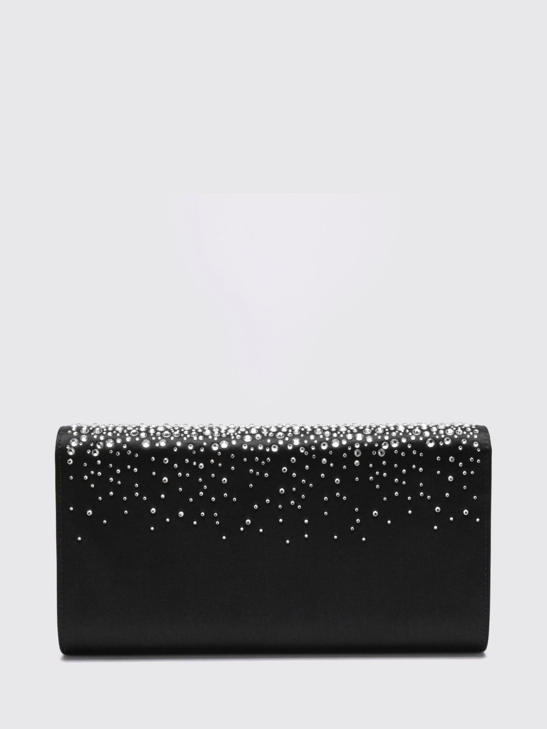 ROGER VIVIER OS grey satin clutch with jewel buckle and crystals