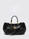 carry leather handbag with rigid handle and removable strap