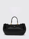 carry leather handbag with rigid handle and removable strap