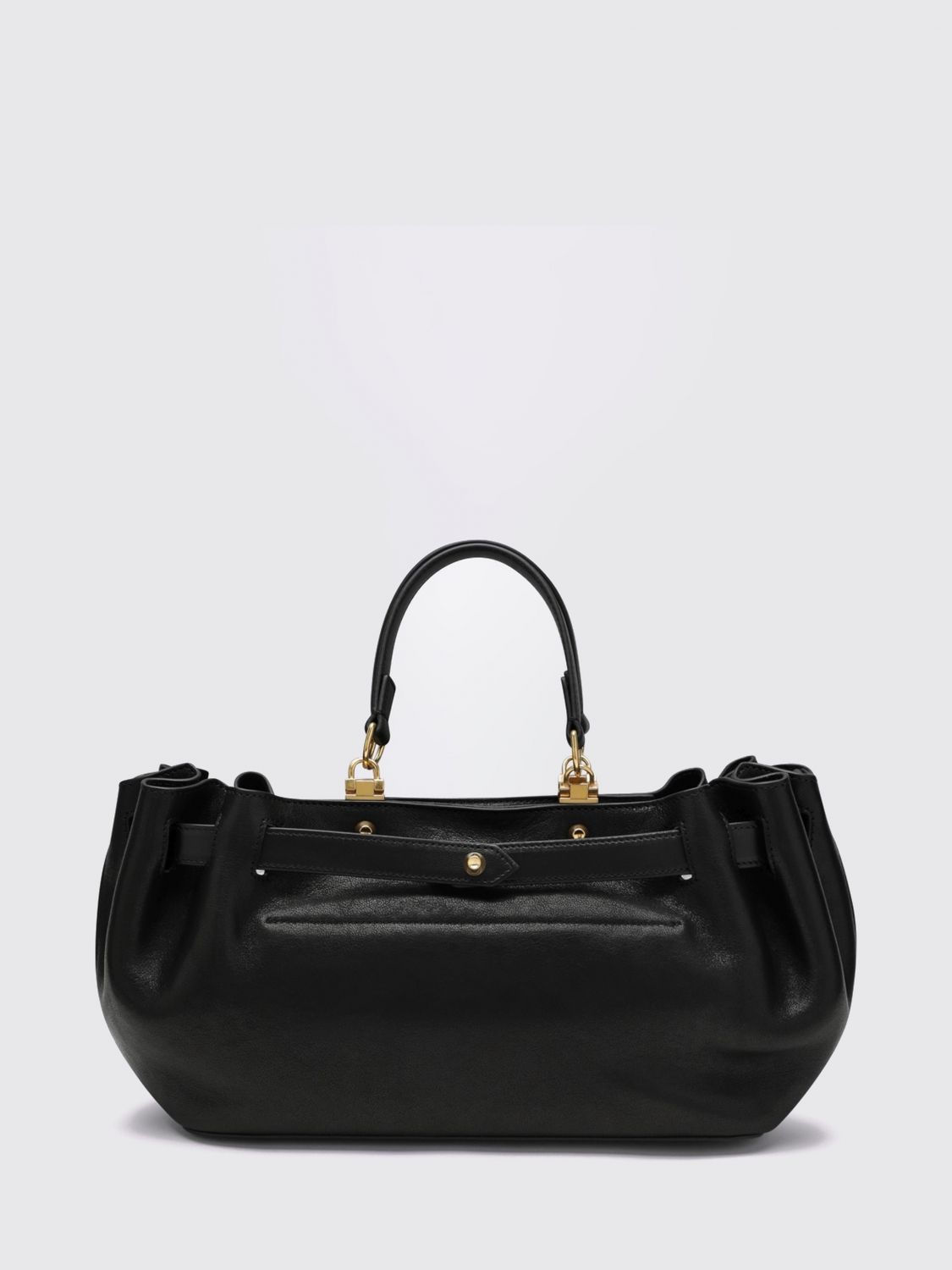 carry leather handbag with rigid handle and removable strap