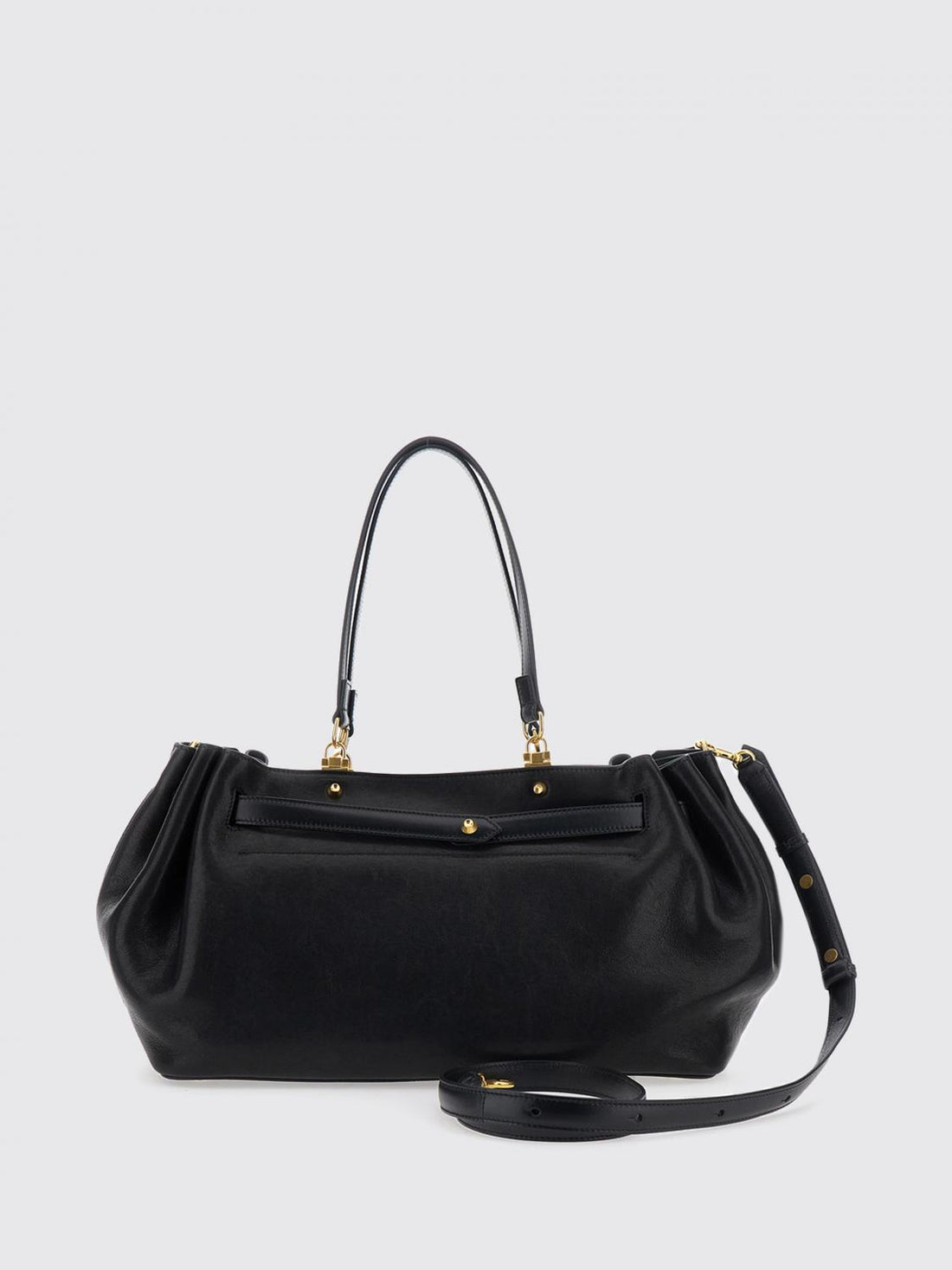 BALENCIAGA OS medium fan tote bag in leather with double handle