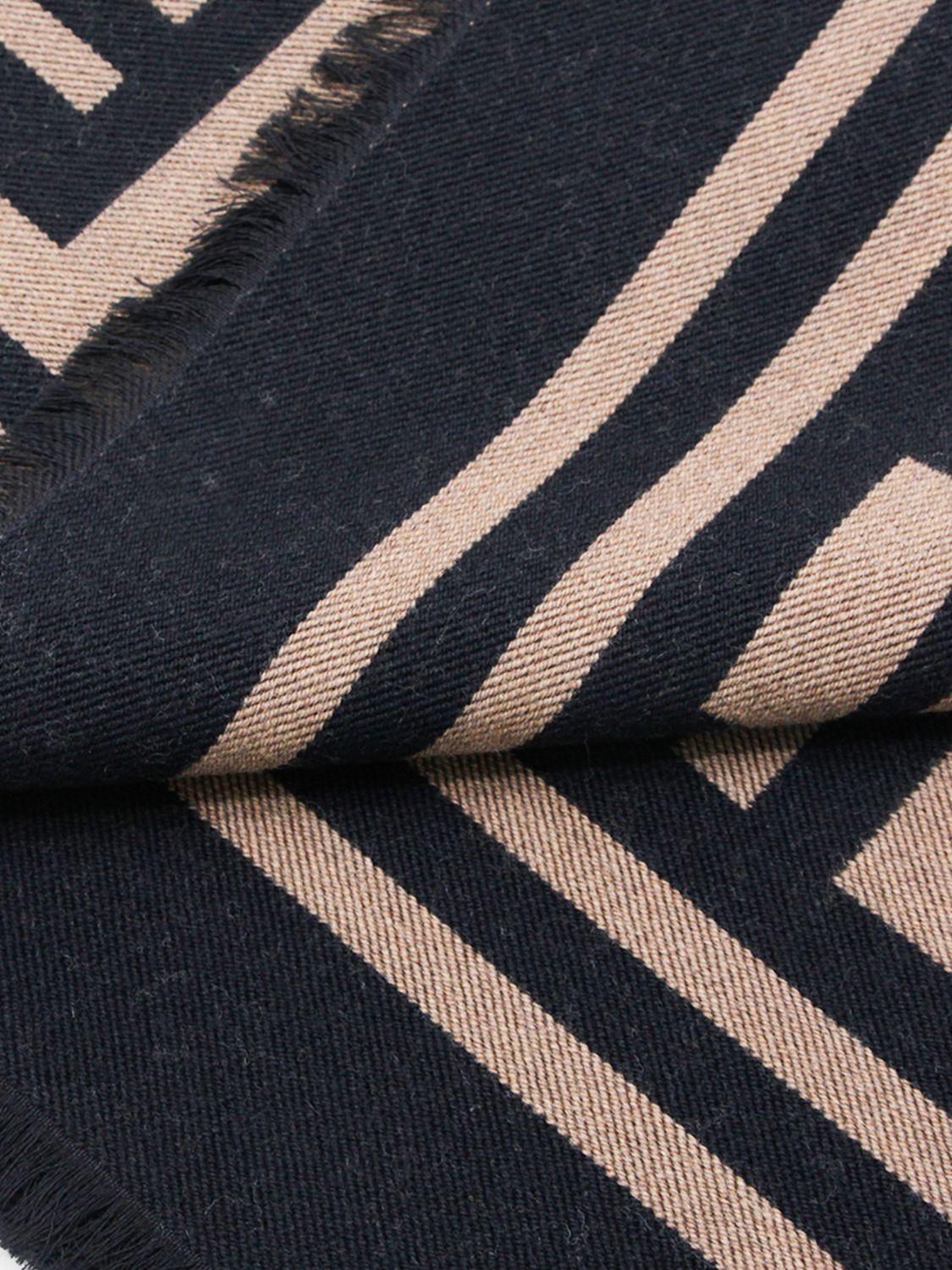 wool and silk blend scarf with jacquard ff monogram