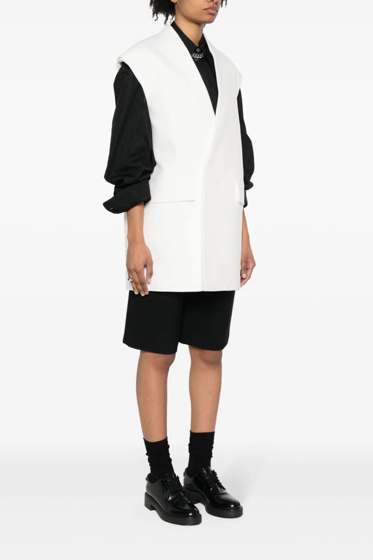 oversized tailored cotton vest