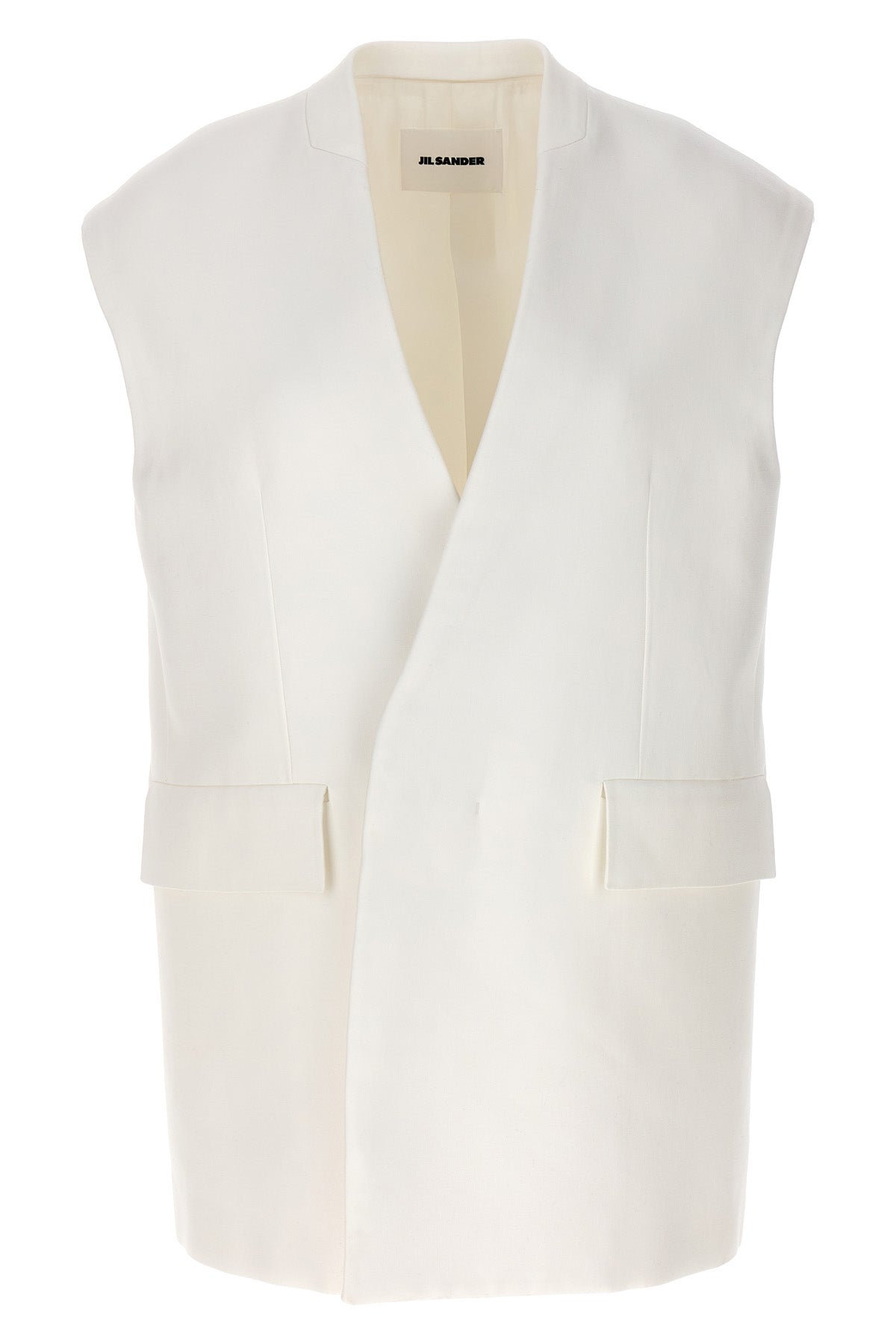 oversized tailored cotton vest
