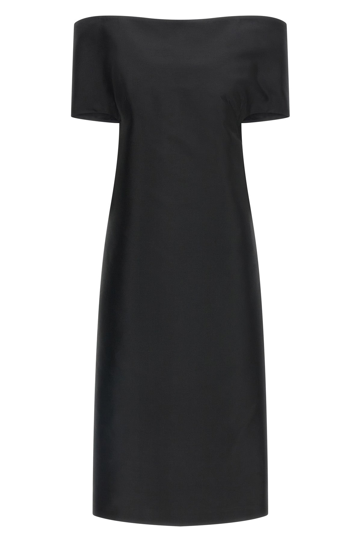 the jil sander midi dress redefines the codes of evening elegance through a scul