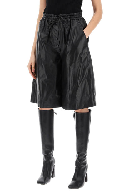 leather bermuda shorts for