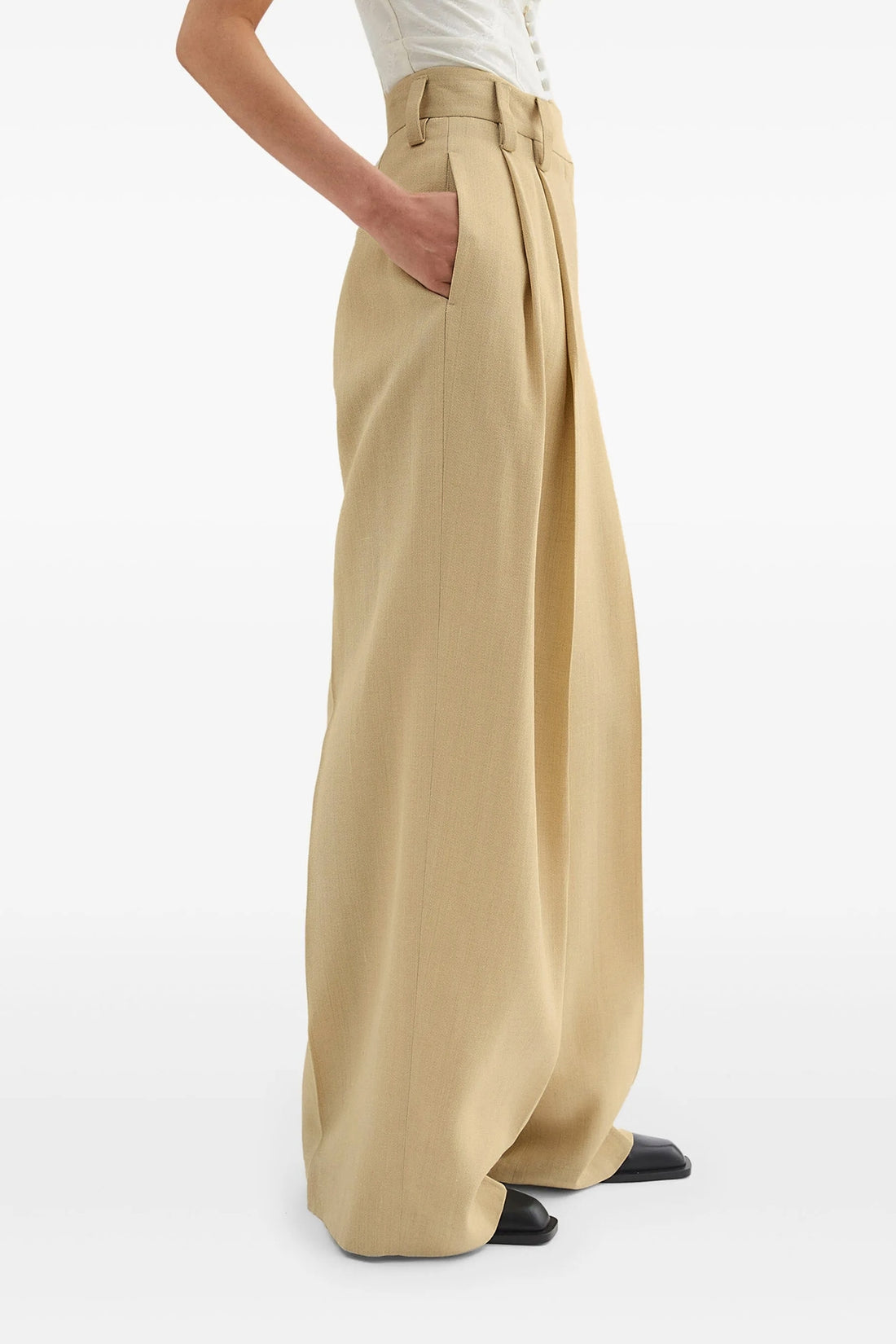 JIL SANDER 34 100 aw 36 high-waisted pants in fluid and viscose silk