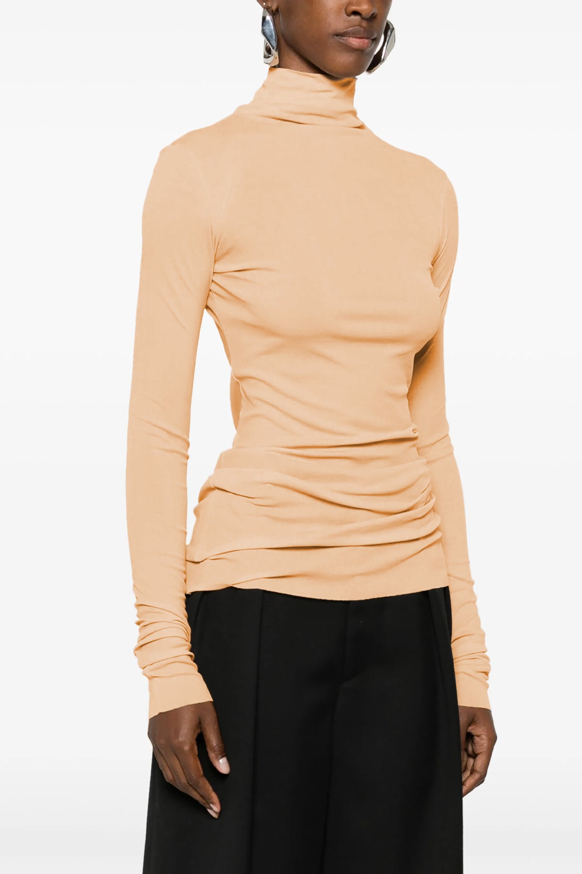 silk turtleneck top