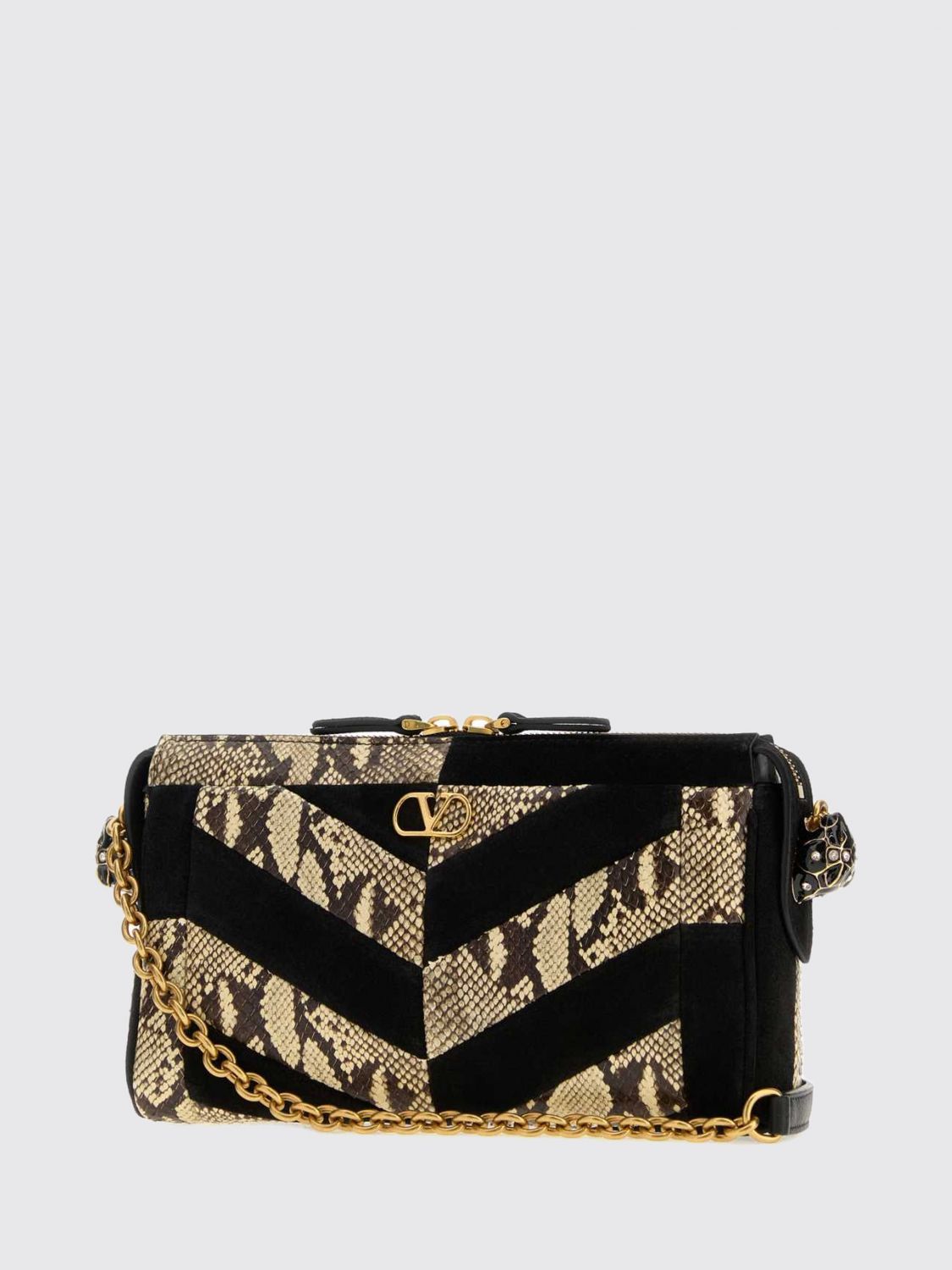 panthea python leather crossbody bag with vlogo