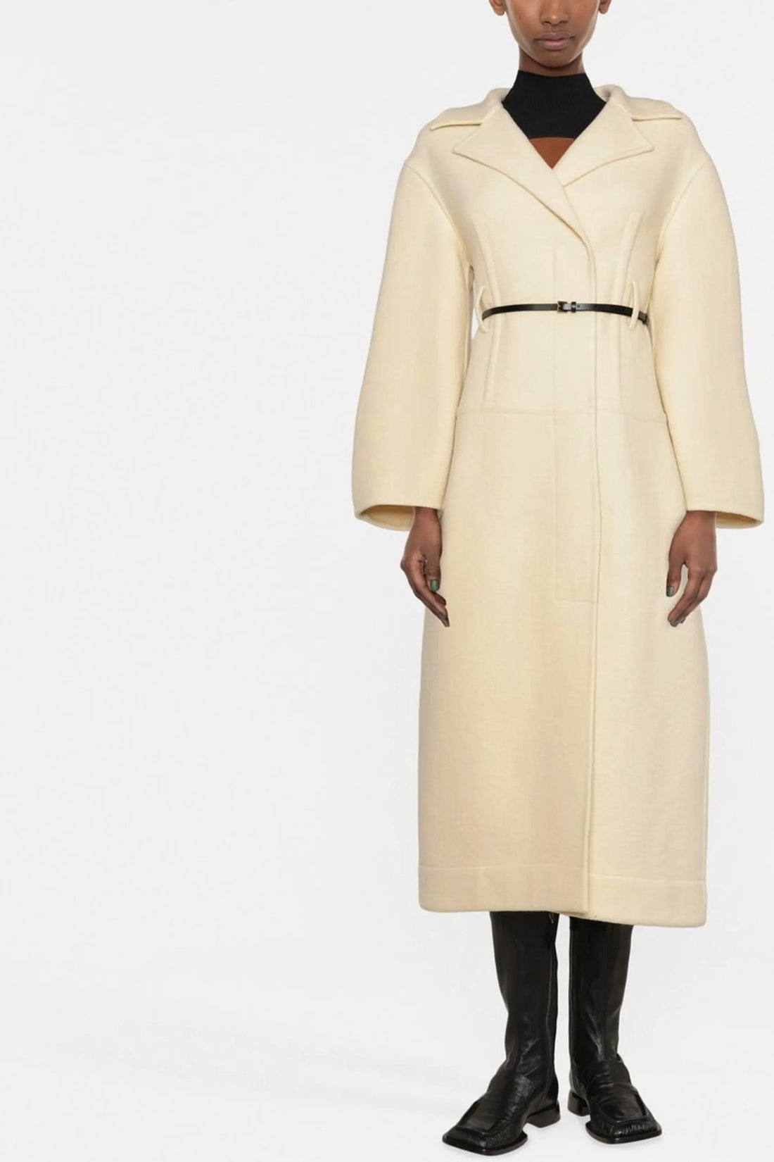 JIL SANDER 34 02 single-breasted structured coat in virgin wool felt