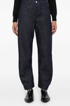 high-waisted cotton denim jeans