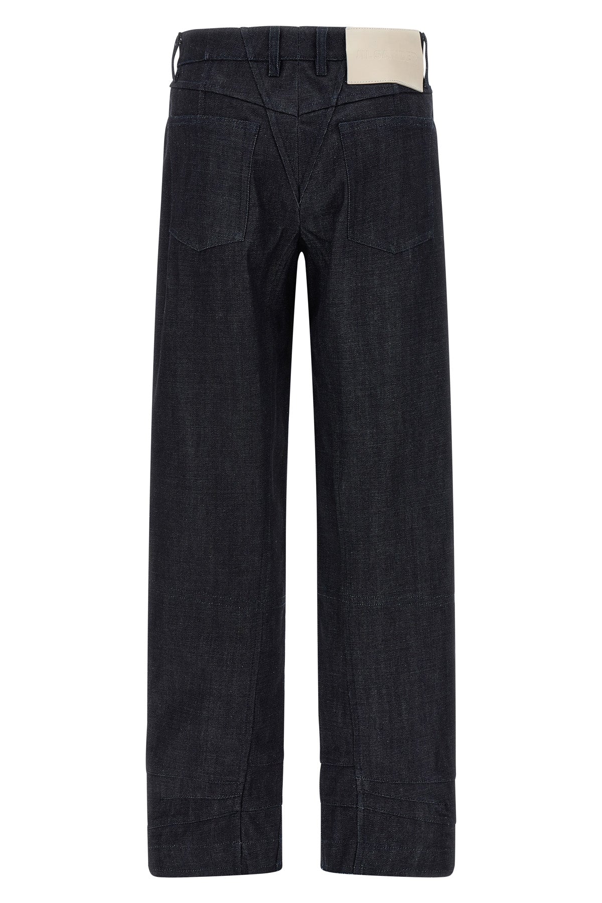 high-waisted cotton denim jeans