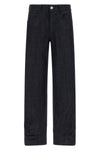 high-waisted cotton denim jeans