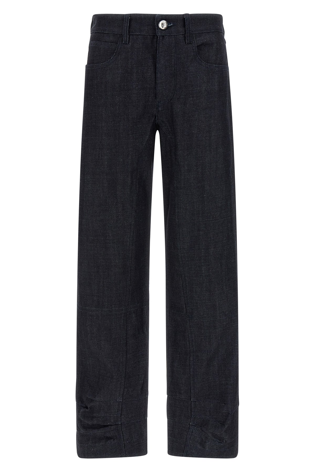high-waisted cotton denim jeans