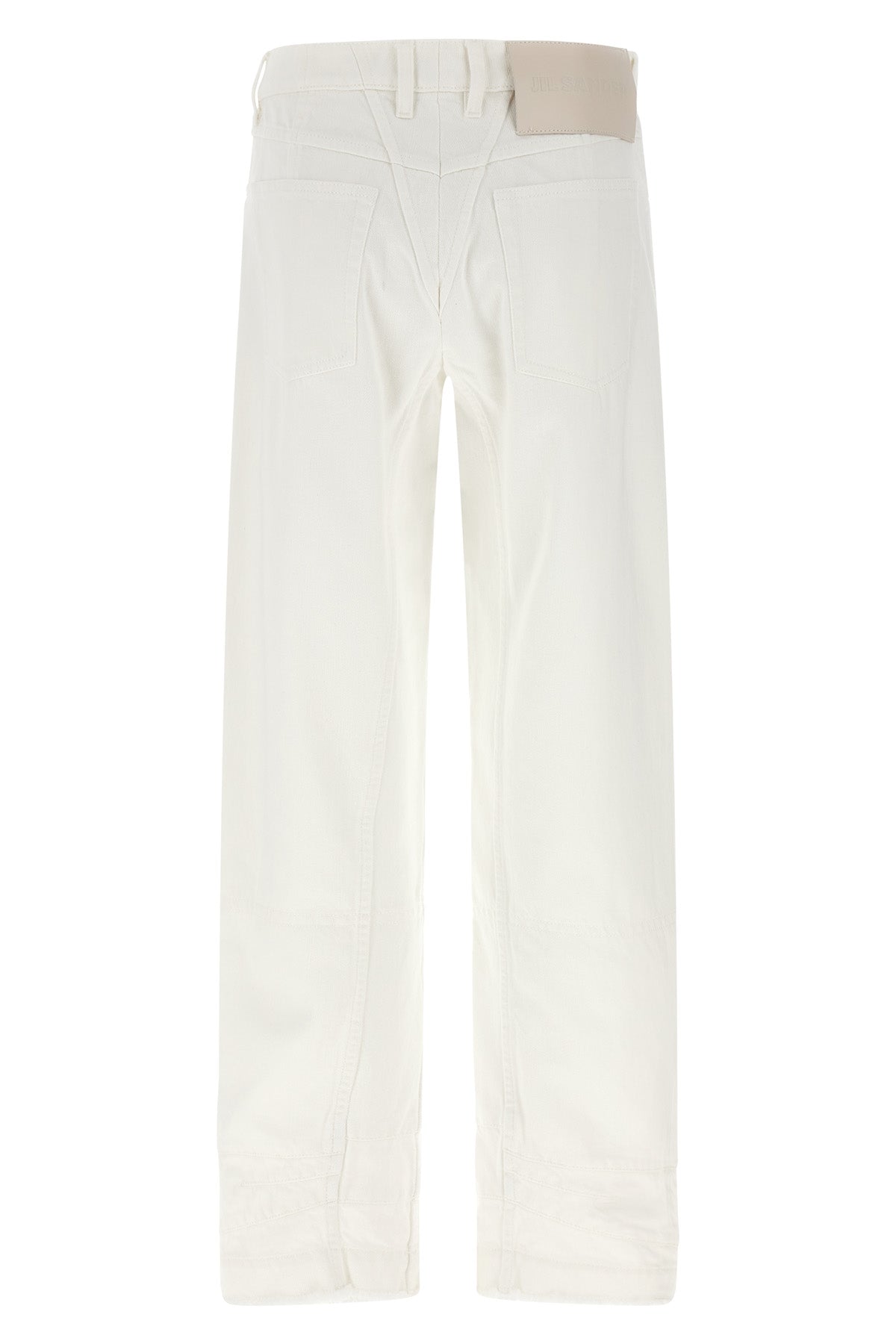 high-waisted cotton denim jeans
