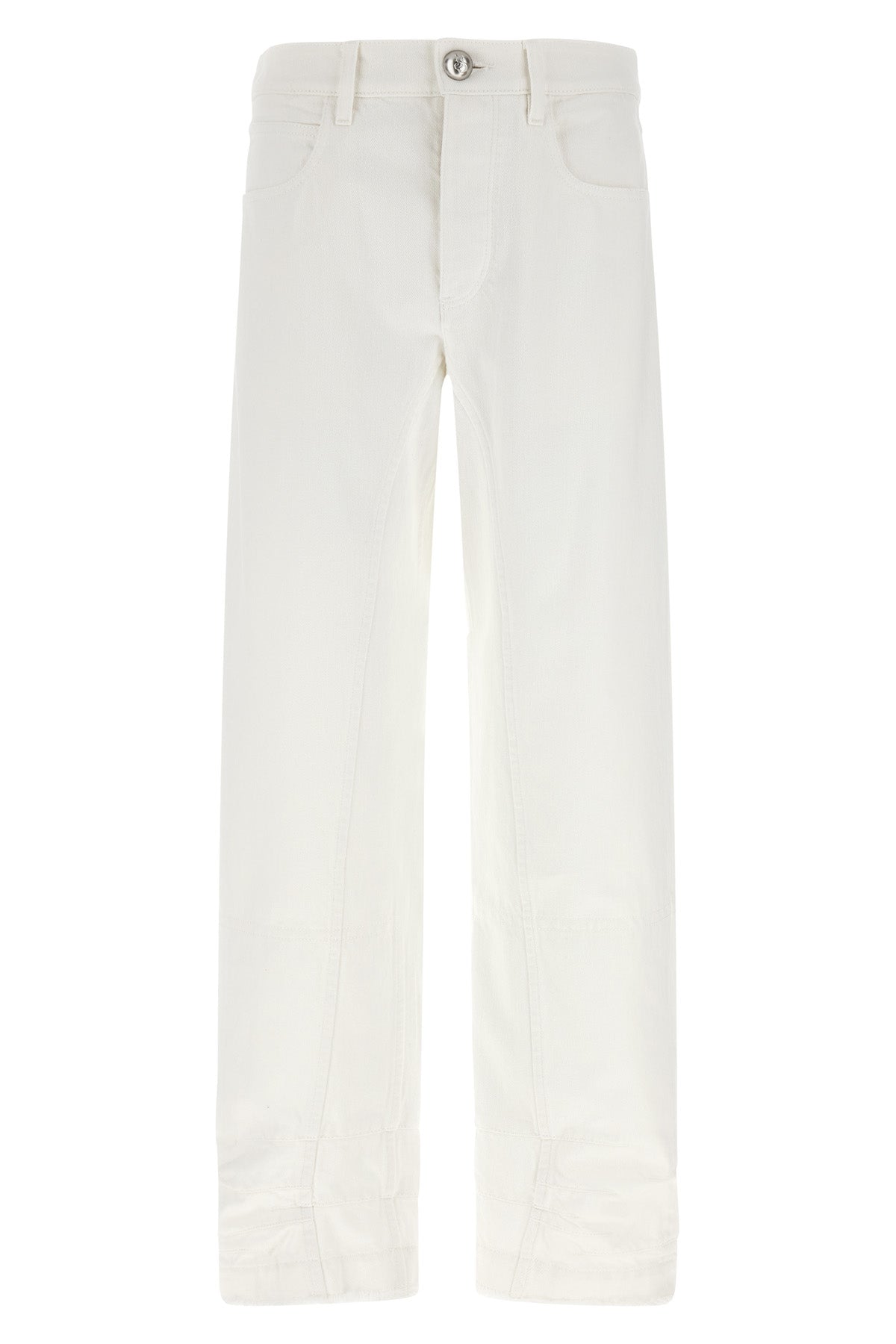 high-waisted cotton denim jeans