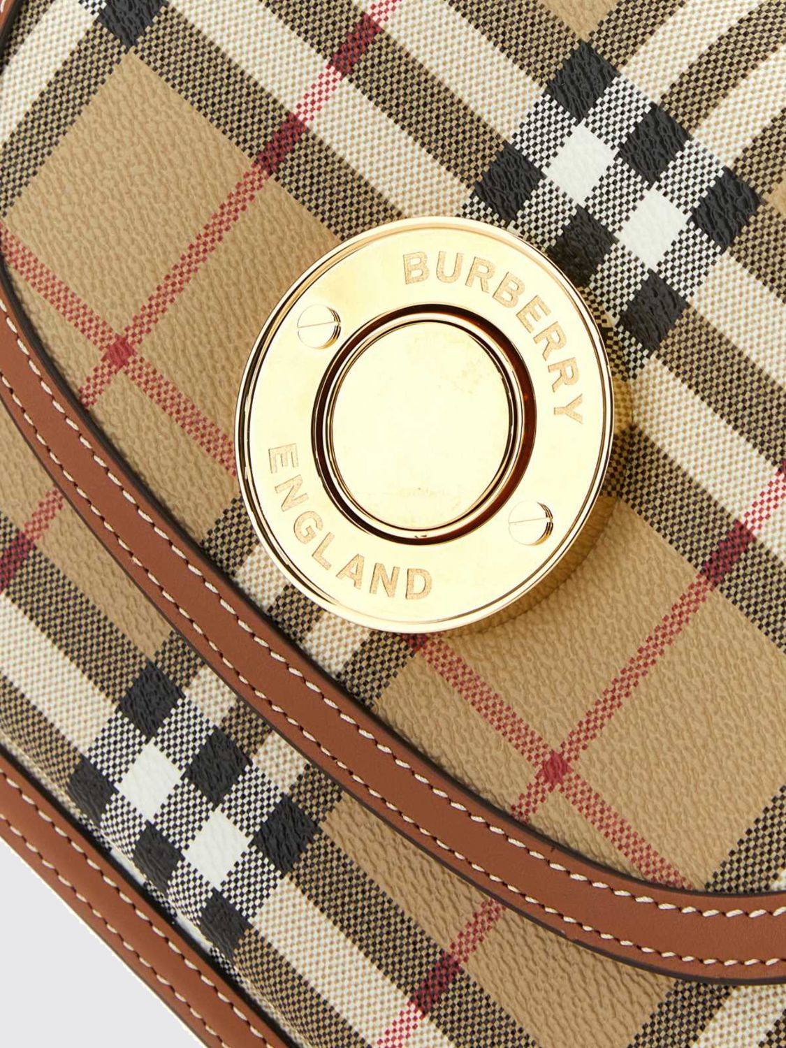 elisabeth vintage check cotton mini bag with equestrian knight logo