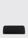 delta smooth calf leather clutch with double zip closure