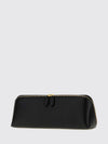 delta smooth calf leather clutch with double zip closure