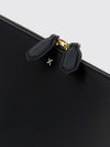 delta smooth calf leather clutch with double zip closure