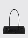 le teckel flap sheepskin leather shoulder bag with double handle