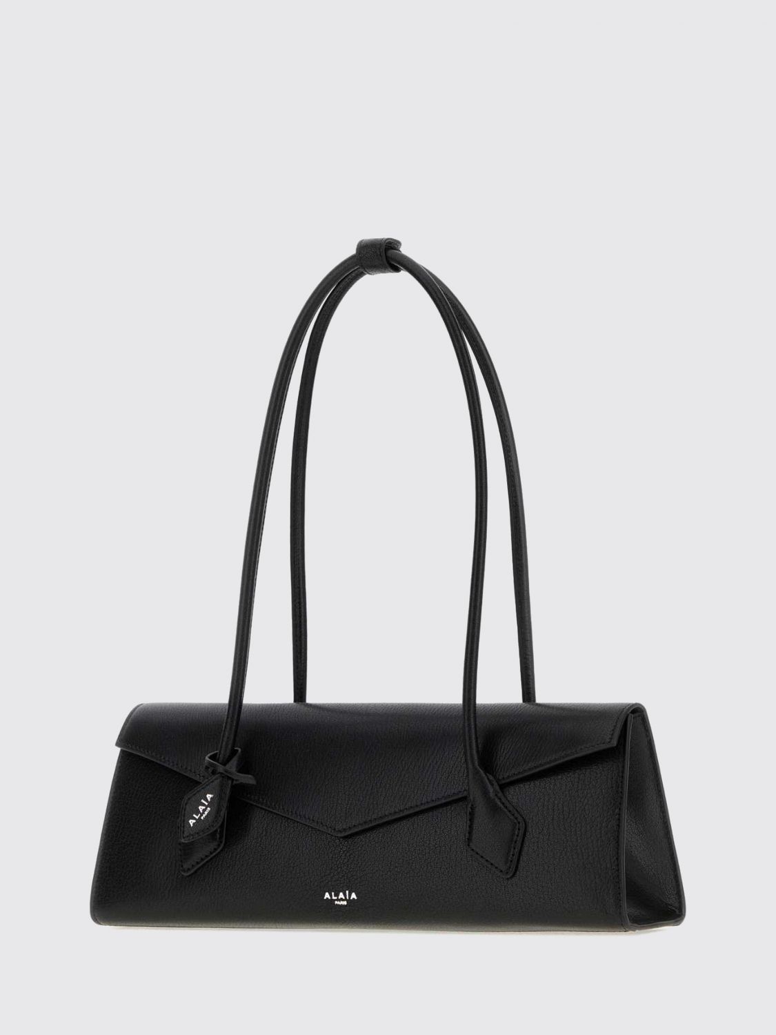 le teckel flap sheepskin leather shoulder bag with double handle