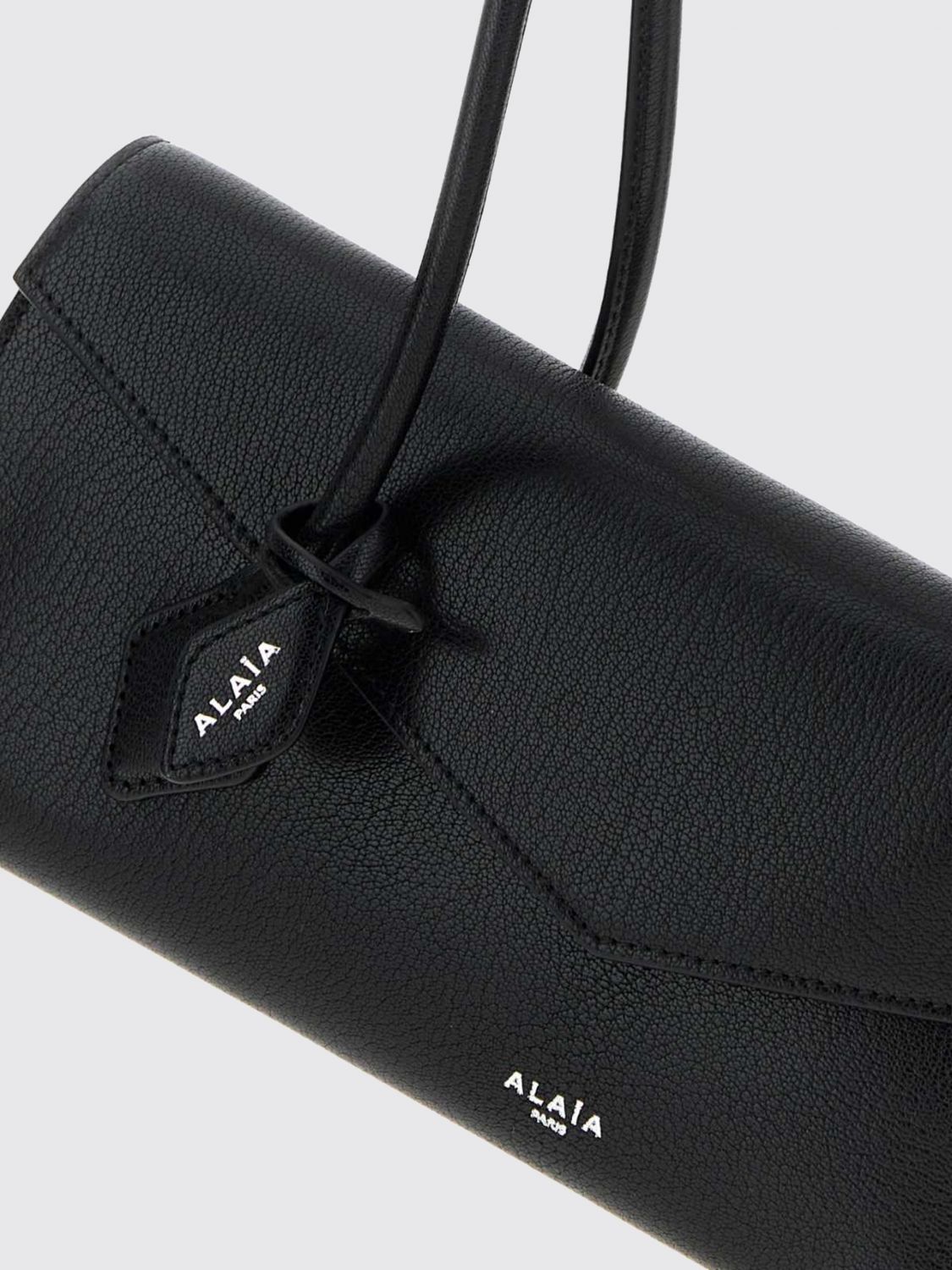 le teckel flap sheepskin leather shoulder bag with double handle