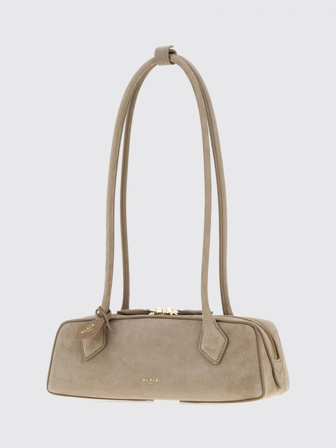 le teckel nubuck shoulder bag with double handle
