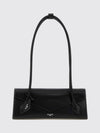le teckel sheepskin leather shoulder bag with flap closure
