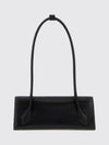 le teckel sheepskin leather shoulder bag with flap closure