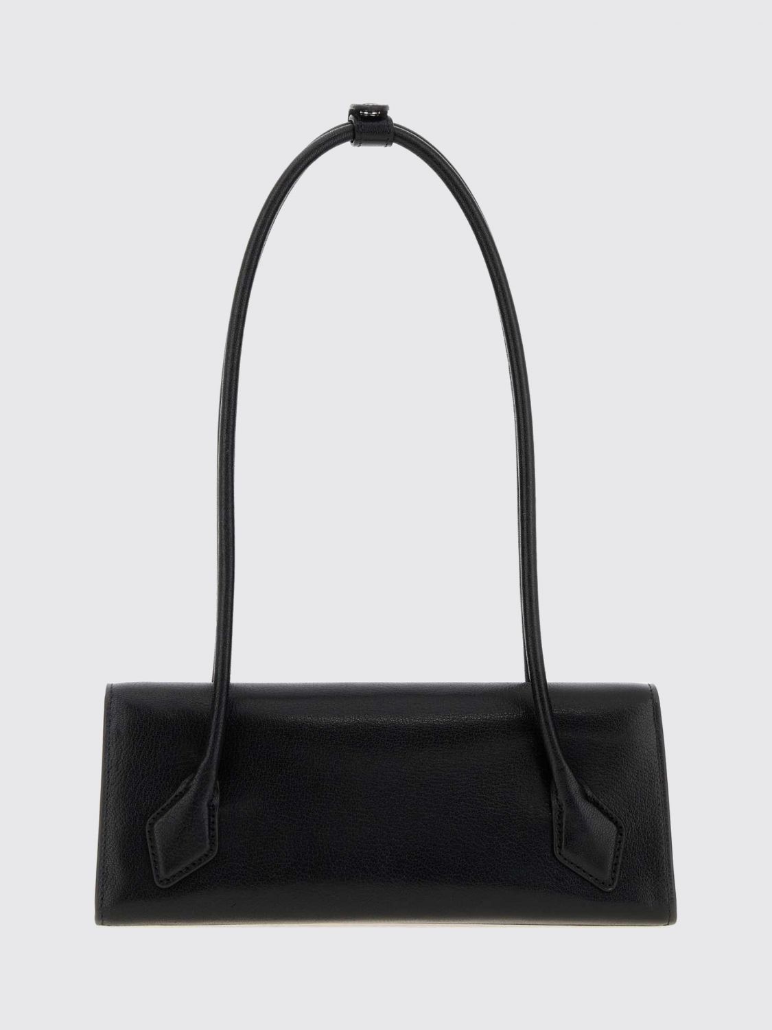 le teckel sheepskin leather shoulder bag with flap closure