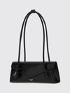 le teckel sheepskin leather shoulder bag with flap closure