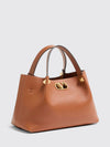 leather handbag with studs and vlogo signature