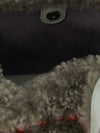 vegan shearling handbag with embroidered logo