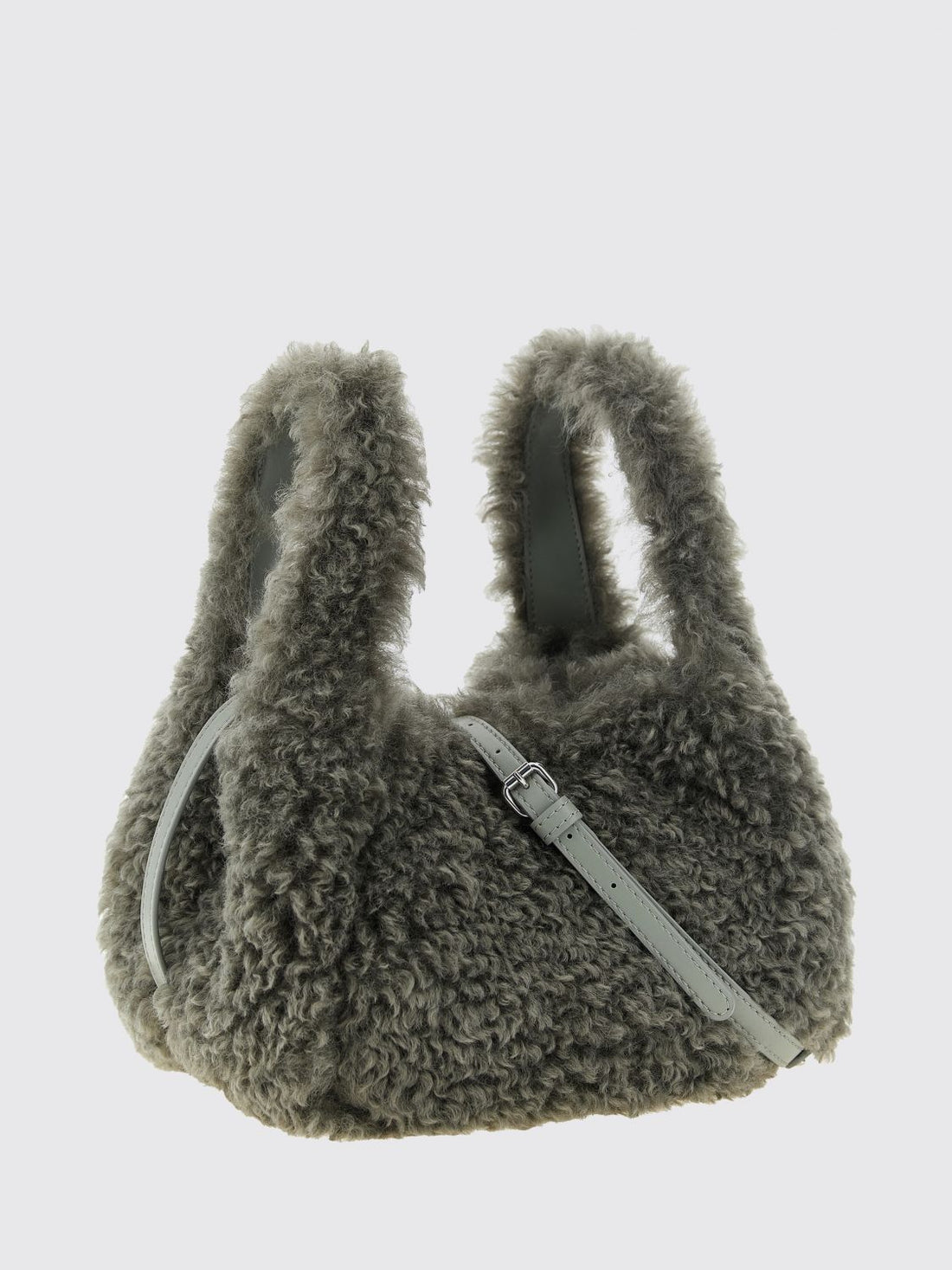 STELLA MCCARTNEY OS vegan shearling mini handbag with embroidered logo