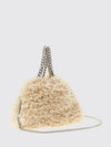 falabella vegan shearling mini bag with chain detail