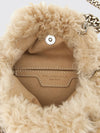 falabella vegan shearling mini bag with chain detail