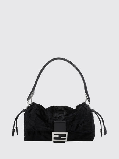baguette® soft fur shoulder bag with metallic ff logo