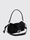 baguette® soft fur shoulder bag with metallic ff logo