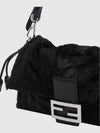 baguette® soft fur shoulder bag with metallic ff logo